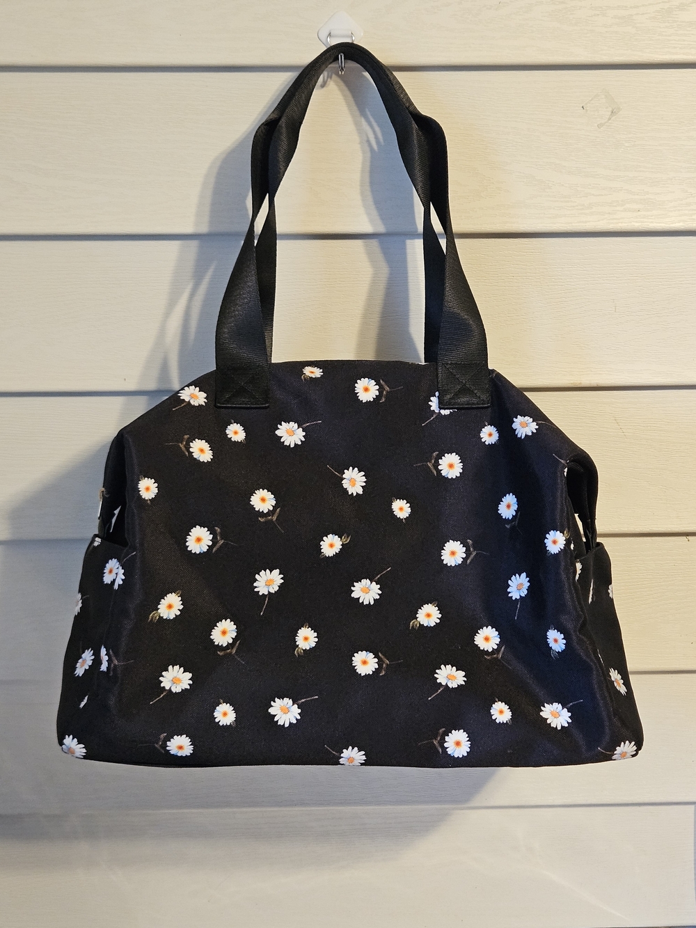 Alice & Olivia Black Daisy Print Tote Bag/Weekender Bag